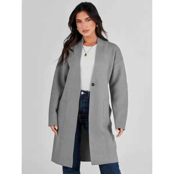 imageANRABESS Womens Fuzzy Cardigan Open Front Long Sleeve Oversized Button Fleece Sweaters Jacket 2023 Trendy CoatDark Gray
