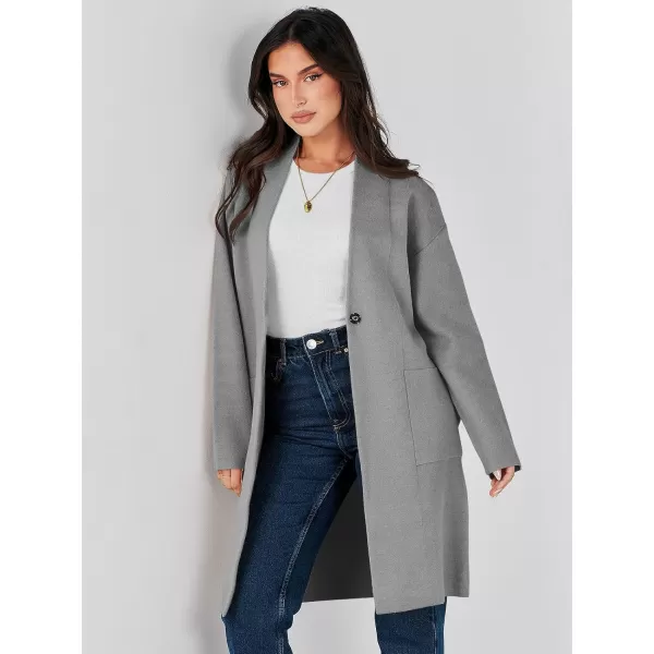 imageANRABESS Womens Fuzzy Cardigan Open Front Long Sleeve Oversized Button Fleece Sweaters Jacket 2023 Trendy CoatDark Gray