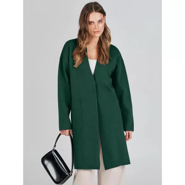 imageANRABESS Womens Fuzzy Cardigan Open Front Long Sleeve Oversized Button Fleece Sweaters Jacket 2023 Trendy CoatGreen