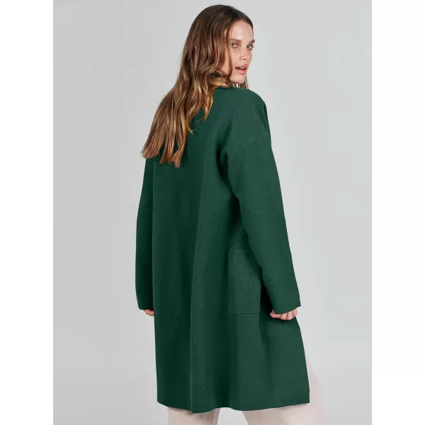 imageANRABESS Womens Fuzzy Cardigan Open Front Long Sleeve Oversized Button Fleece Sweaters Jacket 2023 Trendy CoatGreen