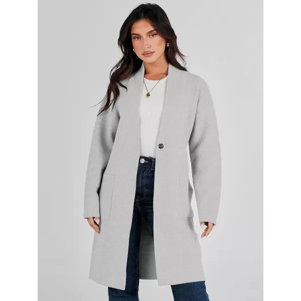 imageANRABESS Womens Fuzzy Cardigan Open Front Long Sleeve Oversized Button Fleece Sweaters Jacket 2023 Trendy CoatGrey