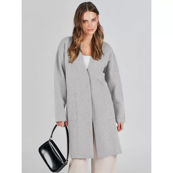 imageANRABESS Womens Fuzzy Cardigan Open Front Long Sleeve Oversized Button Fleece Sweaters Jacket 2023 Trendy CoatGrey