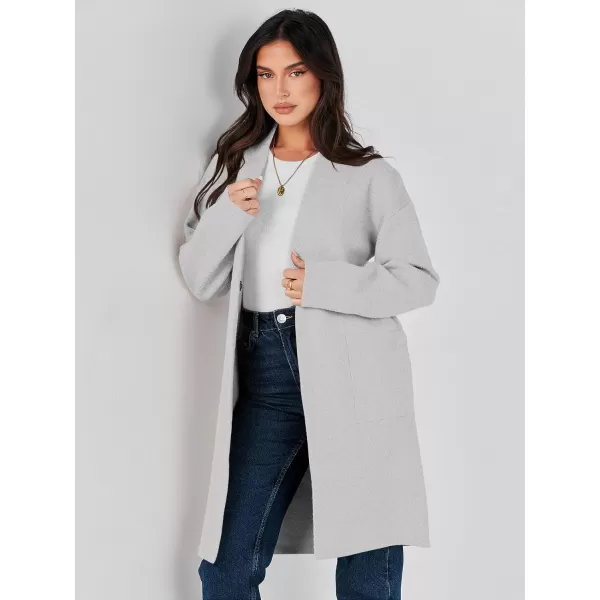 imageANRABESS Womens Fuzzy Cardigan Open Front Long Sleeve Oversized Button Fleece Sweaters Jacket 2023 Trendy CoatGrey