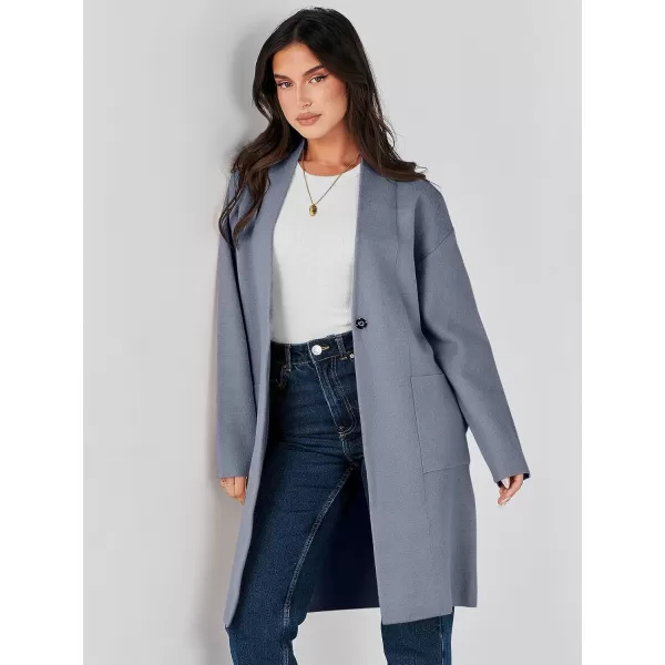 imageANRABESS Womens Fuzzy Cardigan Open Front Long Sleeve Oversized Button Fleece Sweaters Jacket 2023 Trendy CoatGrey Blue