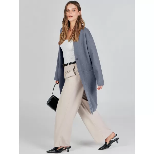 imageANRABESS Womens Fuzzy Cardigan Open Front Long Sleeve Oversized Button Fleece Sweaters Jacket 2023 Trendy CoatGrey Blue