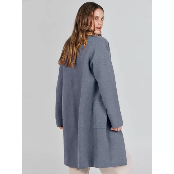 imageANRABESS Womens Fuzzy Cardigan Open Front Long Sleeve Oversized Button Fleece Sweaters Jacket 2023 Trendy CoatGrey Blue