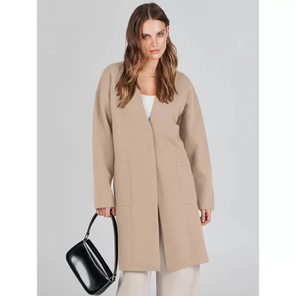 imageANRABESS Womens Fuzzy Cardigan Open Front Long Sleeve Oversized Button Fleece Sweaters Jacket 2023 Trendy CoatKhaki