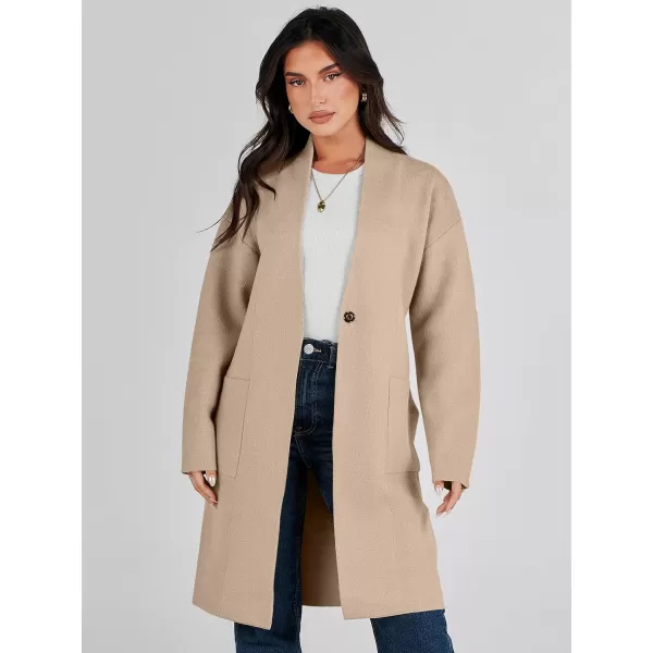imageANRABESS Womens Fuzzy Cardigan Open Front Long Sleeve Oversized Button Fleece Sweaters Jacket 2023 Trendy CoatKhaki