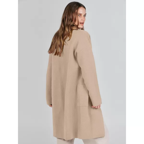 imageANRABESS Womens Fuzzy Cardigan Open Front Long Sleeve Oversized Button Fleece Sweaters Jacket 2023 Trendy CoatKhaki