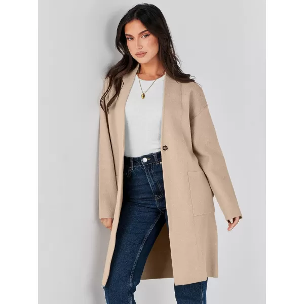 imageANRABESS Womens Fuzzy Cardigan Open Front Long Sleeve Oversized Button Fleece Sweaters Jacket 2023 Trendy CoatKhaki