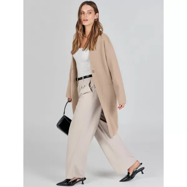 imageANRABESS Womens Fuzzy Cardigan Open Front Long Sleeve Oversized Button Fleece Sweaters Jacket 2023 Trendy CoatKhaki