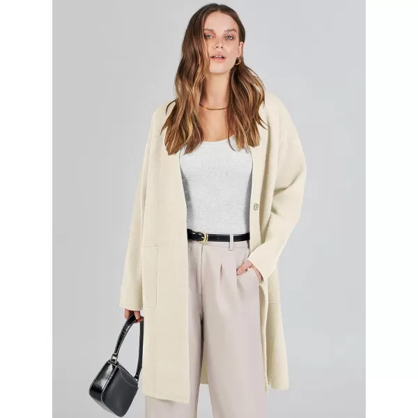 imageANRABESS Womens Fuzzy Cardigan Open Front Long Sleeve Oversized Button Fleece Sweaters Jacket 2023 Trendy CoatWhite