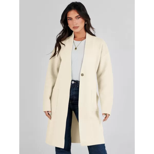 imageANRABESS Womens Fuzzy Cardigan Open Front Long Sleeve Oversized Button Fleece Sweaters Jacket 2023 Trendy CoatWhite