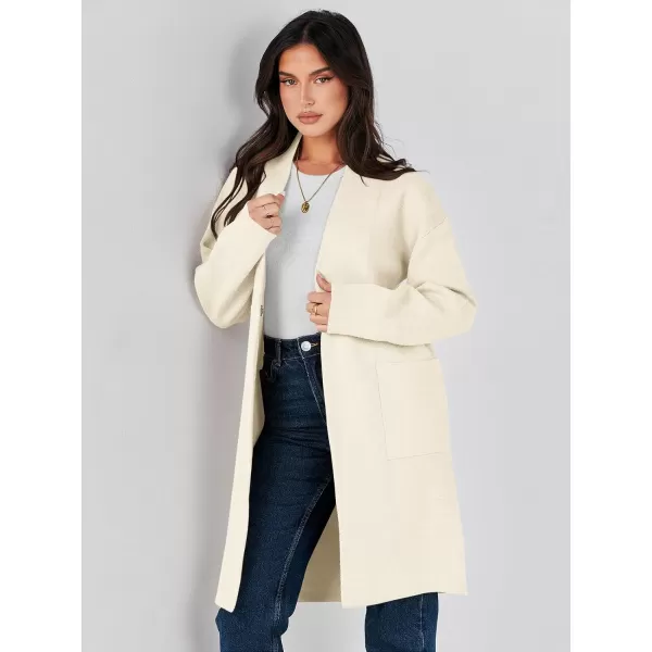 imageANRABESS Womens Fuzzy Cardigan Open Front Long Sleeve Oversized Button Fleece Sweaters Jacket 2023 Trendy CoatWhite