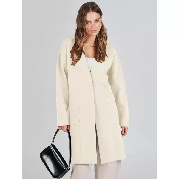 imageANRABESS Womens Fuzzy Cardigan Open Front Long Sleeve Oversized Button Fleece Sweaters Jacket 2023 Trendy CoatWhite