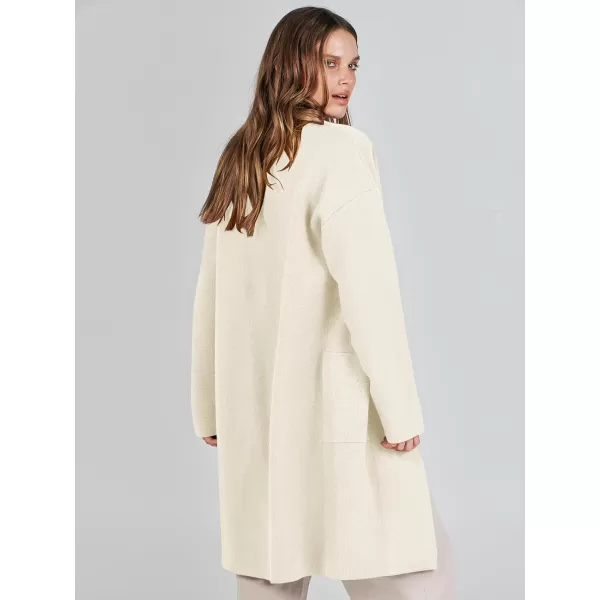 imageANRABESS Womens Fuzzy Cardigan Open Front Long Sleeve Oversized Button Fleece Sweaters Jacket 2023 Trendy CoatWhite