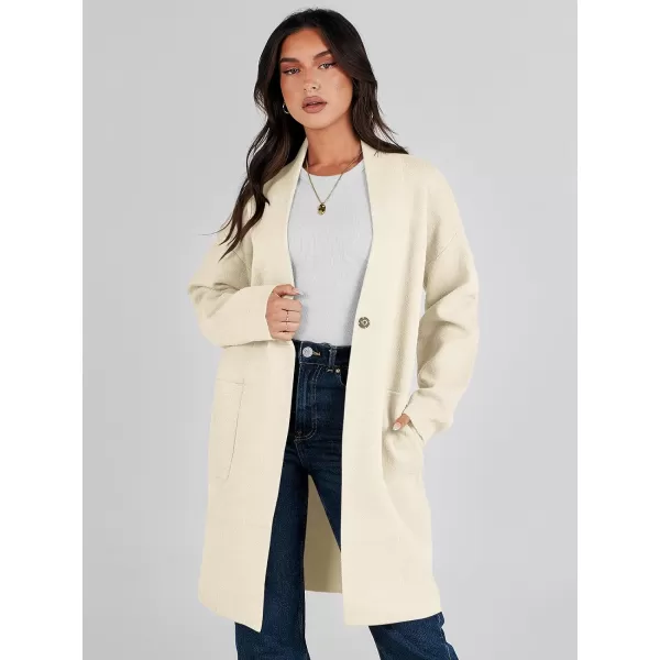 imageANRABESS Womens Fuzzy Cardigan Open Front Long Sleeve Oversized Button Fleece Sweaters Jacket 2023 Trendy CoatWhite