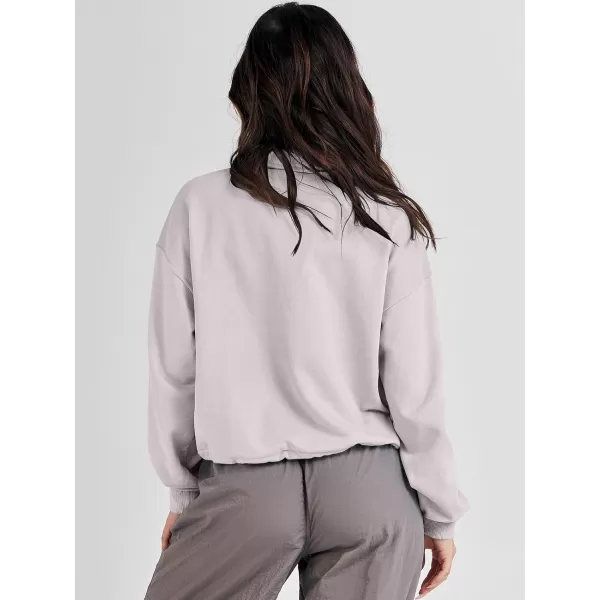imageANRABESS Womens Half Zip Crop Sweatshirt Workout Hoodie High Neck Long Sleeve Athletic ClothesLight Grey