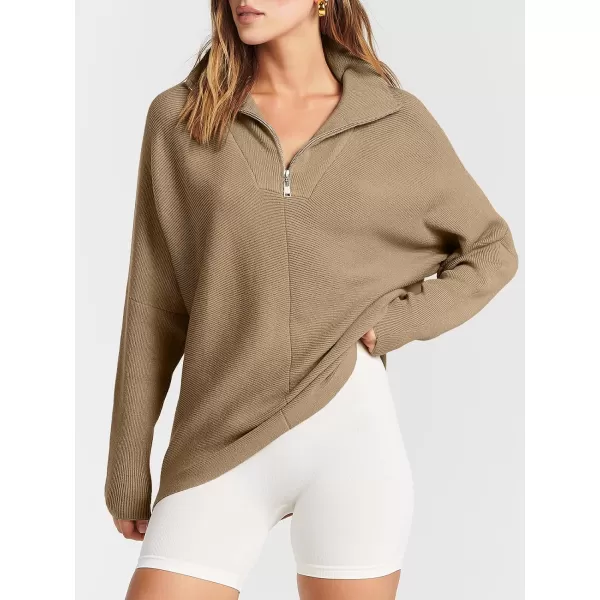 imageANRABESS Womens Half Zip Oversized Sweaters V Neck Long Batwing Sleeve Casual Slouchy High Low Knit Tunic Sweater 2023 FallANRABESS Womens Half Zip Oversized Sweaters V Neck Long Batwing Sleeve Casual Slouchy High Low Knit Tunic Sweater 2023 Fall
