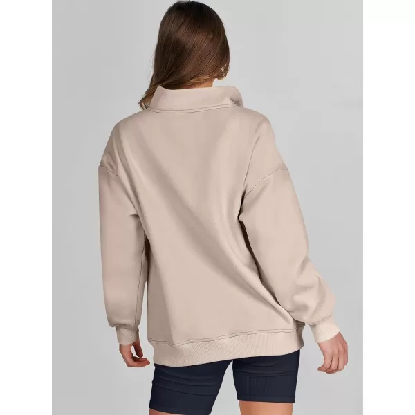 imageANRABESS Womens Half Zip Sweatshirt Oversized Long Sleeve Hoodies Chunky 2023 Trendy Winter Outfits Clothes with PocketsCoffee Grey