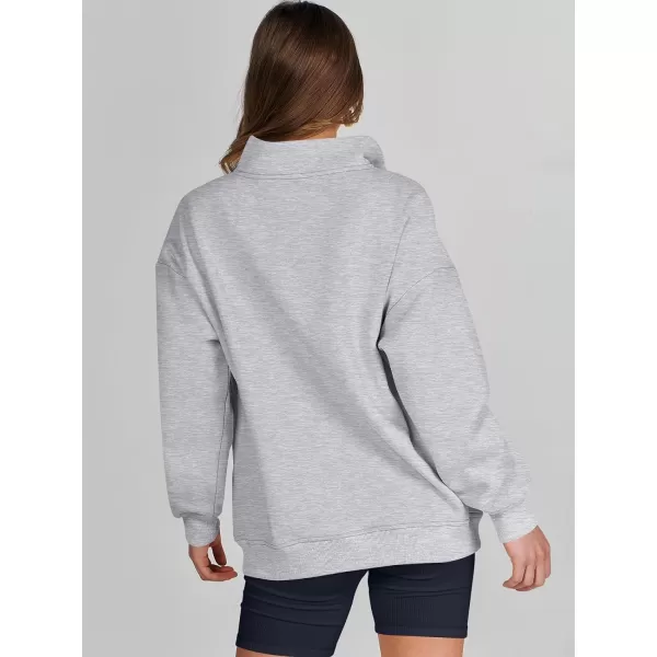 imageANRABESS Womens Half Zip Sweatshirt Oversized Long Sleeve Hoodies Chunky 2023 Trendy Winter Outfits Clothes with PocketsGrey