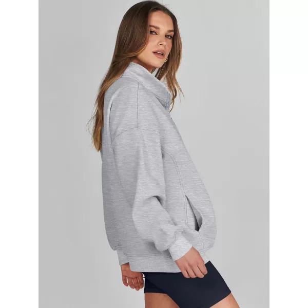 imageANRABESS Womens Half Zip Sweatshirt Oversized Long Sleeve Hoodies Chunky 2023 Trendy Winter Outfits Clothes with PocketsGrey