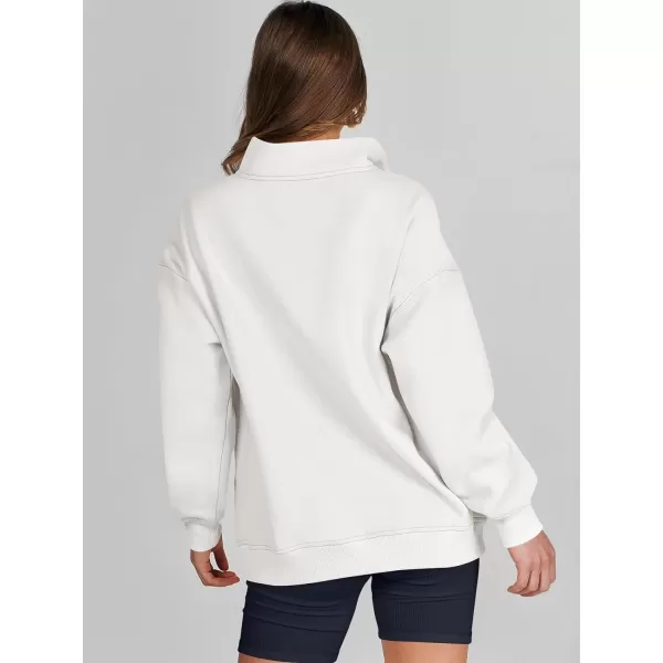 imageANRABESS Womens Half Zip Sweatshirt Oversized Long Sleeve Hoodies Chunky 2023 Trendy Winter Outfits Clothes with PocketsWhite
