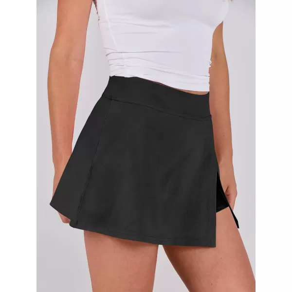 imageANRABESS Womens High Waisted Bodycon Inner Shorts Mini Skirt 2024 Summer Athletic Tennis Workout SkortsBlack