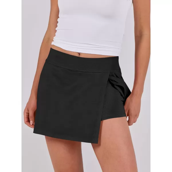 imageANRABESS Womens High Waisted Bodycon Inner Shorts Mini Skirt 2024 Summer Athletic Tennis Workout SkortsBlack