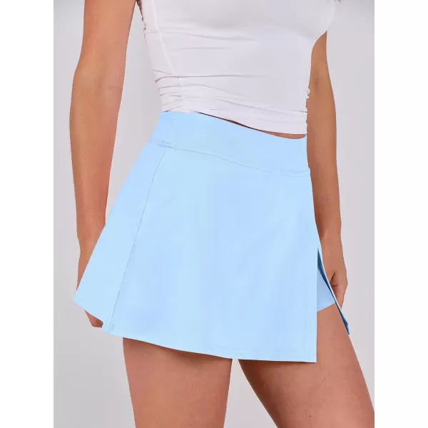 imageANRABESS Womens High Waisted Bodycon Inner Shorts Mini Skirt 2024 Summer Athletic Tennis Workout SkortsLight Blue