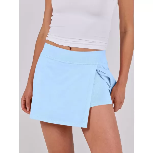 imageANRABESS Womens High Waisted Bodycon Inner Shorts Mini Skirt 2024 Summer Athletic Tennis Workout SkortsLight Blue