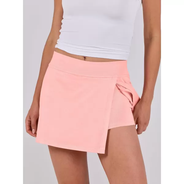 imageANRABESS Womens High Waisted Bodycon Inner Shorts Mini Skirt 2024 Summer Athletic Tennis Workout SkortsPink