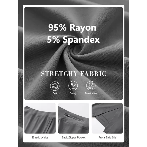 imageANRABESS Womens High Waisted Bodycon Inner Shorts Side Slit Mini Skirt 2024 Summer Athletic Tennis Workout SkortsDeep Gray