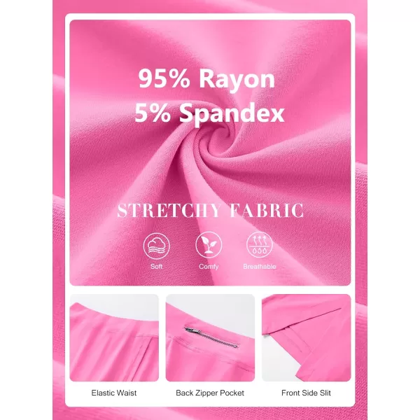 imageANRABESS Womens High Waisted Bodycon Inner Shorts Side Slit Mini Skirt 2024 Summer Athletic Tennis Workout SkortsHot Pink