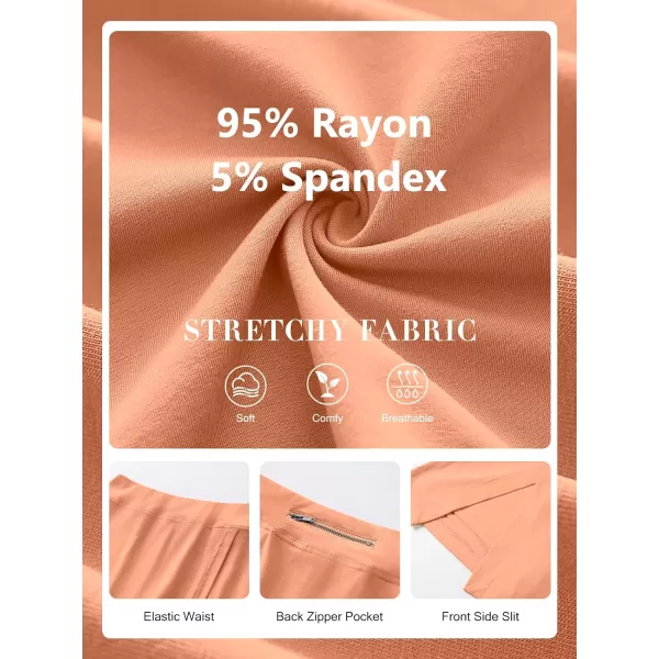 imageANRABESS Womens High Waisted Bodycon Inner Shorts Side Slit Mini Skirt 2024 Summer Athletic Tennis Workout SkortsLight Orange