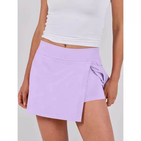 imageANRABESS Womens High Waisted Bodycon Inner Shorts Side Slit Mini Skirt 2024 Summer Athletic Tennis Workout SkortsLight Purple