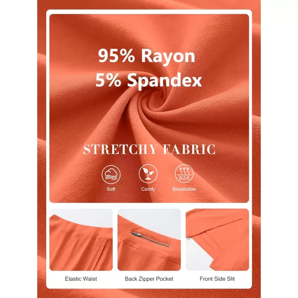 imageANRABESS Womens High Waisted Bodycon Inner Shorts Side Slit Mini Skirt 2024 Summer Athletic Tennis Workout SkortsOrange