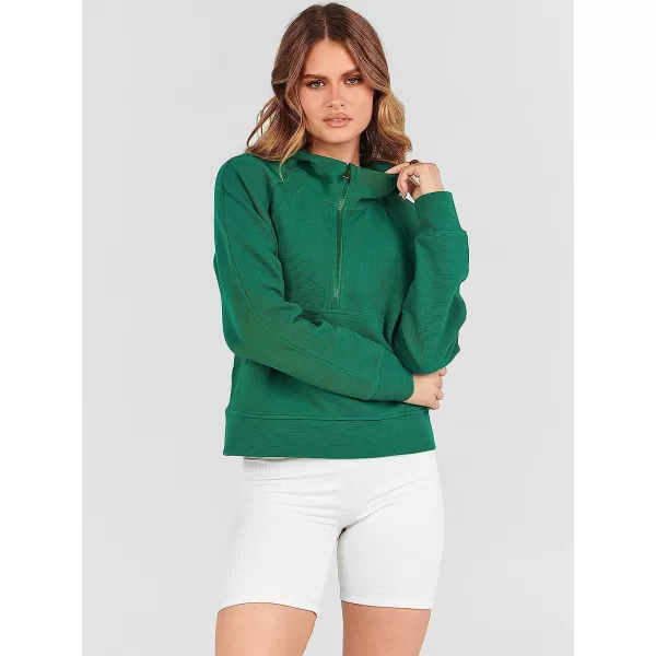 imageANRABESS Womens Hoodies Half Zip Long Sleeve Fleece Oversizd Crop Pullover Sweatshirts with Pockets Thumb HoleGrass