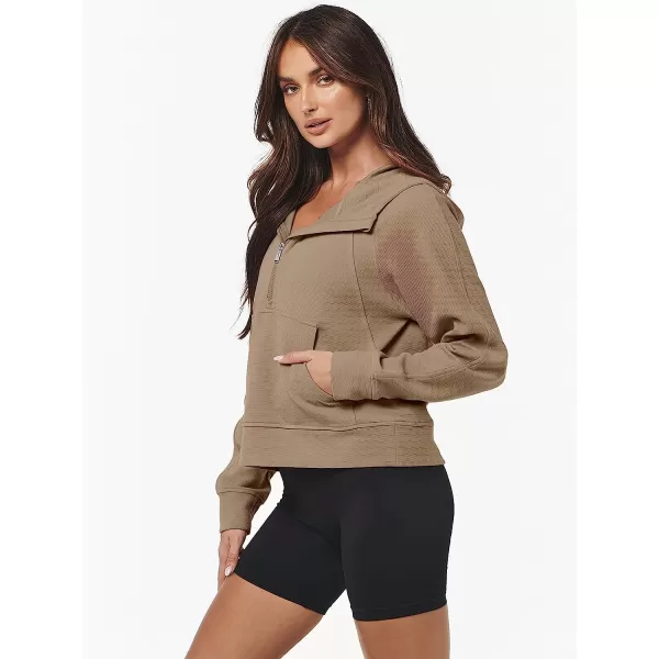 imageANRABESS Womens Hoodies Half Zip Long Sleeve Fleece Oversizd Crop Pullover Sweatshirts with Pockets Thumb HoleKhaki