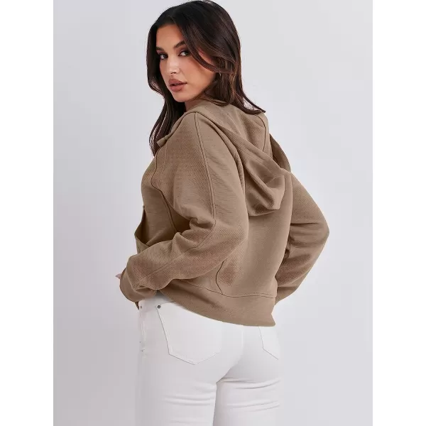 imageANRABESS Womens Hoodies Half Zip Long Sleeve Fleece Oversizd Crop Pullover Sweatshirts with Pockets Thumb HoleKhaki