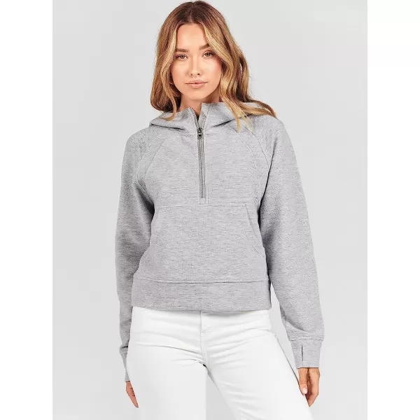 imageANRABESS Womens Hoodies Half Zip Long Sleeve Fleece Oversizd Crop Pullover Sweatshirts with Pockets Thumb HoleLight Grey