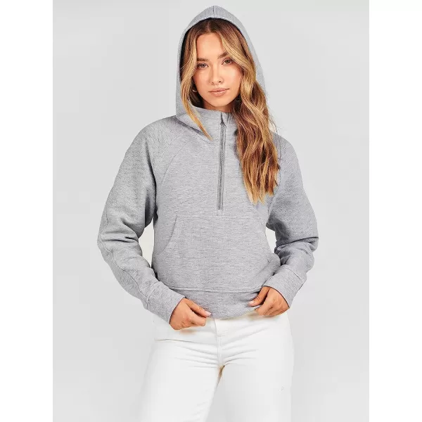 imageANRABESS Womens Hoodies Half Zip Long Sleeve Fleece Oversizd Crop Pullover Sweatshirts with Pockets Thumb HoleLight Grey