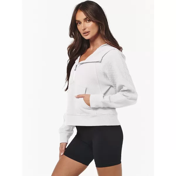 imageANRABESS Womens Hoodies Half Zip Long Sleeve Fleece Oversizd Crop Pullover Sweatshirts with Pockets Thumb HoleWhite