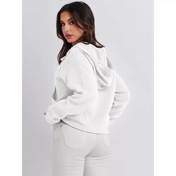 imageANRABESS Womens Hoodies Half Zip Long Sleeve Fleece Oversizd Crop Pullover Sweatshirts with Pockets Thumb HoleWhite