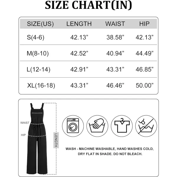 imageANRABESS Womens Jumpsuits Overalls Wide Leg Casual Summer Outfits Loose Sleeveless Straps Linen Bib Overall Rompers JumpersBlack