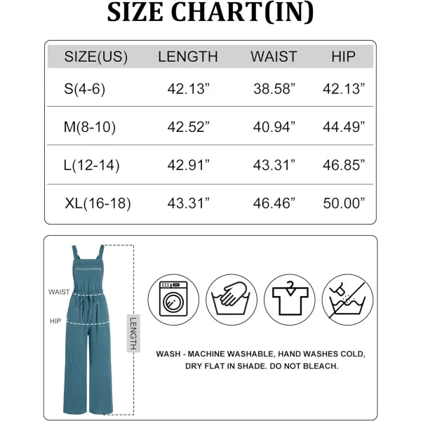imageANRABESS Womens Jumpsuits Overalls Wide Leg Casual Summer Outfits Loose Sleeveless Straps Linen Bib Overall Rompers JumpersLake