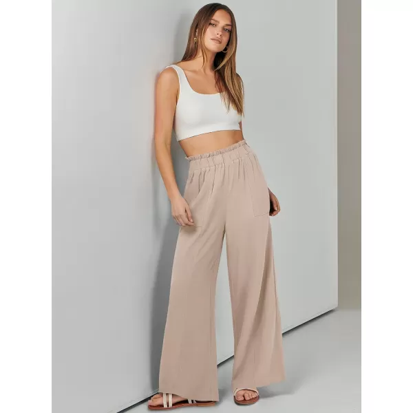 imageANRABESS Womens Linen Palazzo Pants Summer Casual Loose High Waist Wide Leg Pant Lounge Beach Trousers with PocketApricot