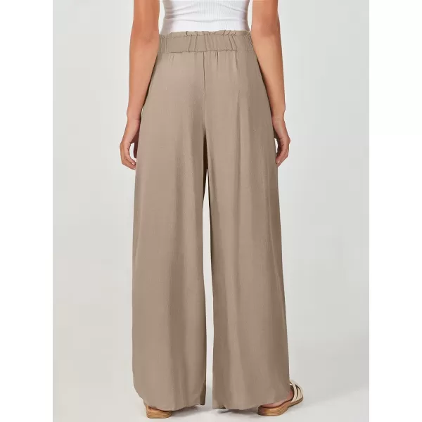imageANRABESS Womens Linen Palazzo Pants Summer Casual Loose High Waist Wide Leg Pant Lounge Beach Trousers with PocketKhaki