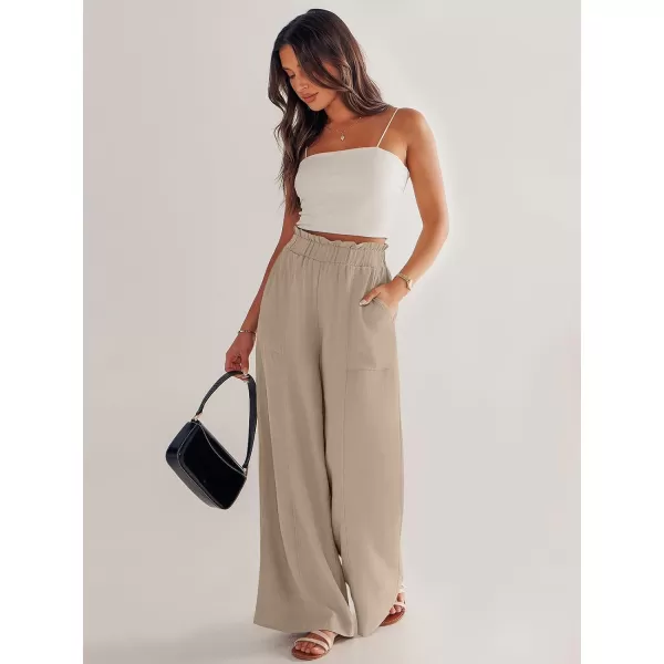 imageANRABESS Womens Linen Palazzo Pants Summer Casual Loose High Waist Wide Leg Pant Lounge Beach Trousers with PocketKhaki