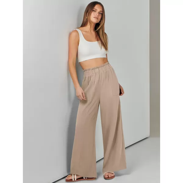 imageANRABESS Womens Linen Palazzo Pants Summer Casual Loose High Waist Wide Leg Pant Lounge Beach Trousers with PocketKhaki